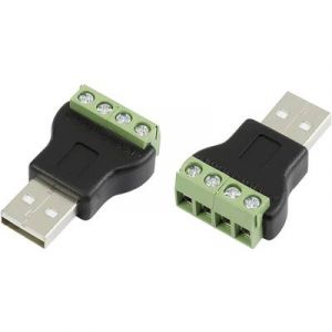 Image de Tru Components Connectique USB avec bornes à visser USB 2.0 LT-USB4M 1572336 mâle, droit 1 pc(s)