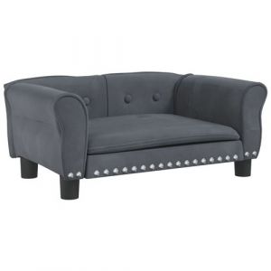VidaXL Lit Pour Chien Gris Foncé 70x45x30 Cm Velours