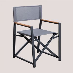 Chaise de directeur de jardin pliante Jordana SKL Gris Anthracite Gris Anthracite