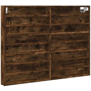 VidaXL Armoire à vitrine chêne fumé 100x8,5x75 cm bois d'ingénierie