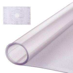 VEVOR Nappe Rectangle Givrée 61 x 121,9 cm Épaisseur 1,5 mm, Film de Table en PVC, Imperméable et Facile à Nettoyer, Protection de Table pour Bureau, Cuisine Restaurant Salle à Manger, Commode
