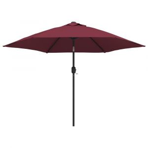 Parasol d'extérieur avec led et mât en acier 300 cm bordeaux 02_0008175