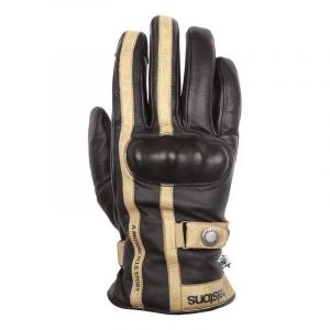 Helstons Gants cuir femme Tinta Hiver noir/beige- T7
