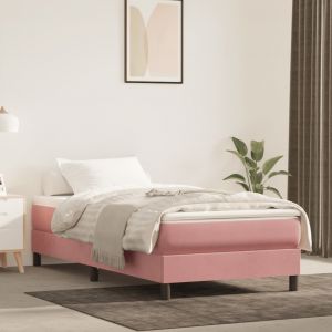 VidaXL Matelas de lit à ressorts ensachés Rose 100x200x20 cm Velours