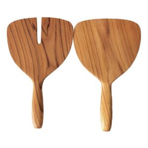 Couverts à salade larges - Bois de teck