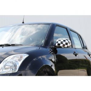 Cadox 2 stickers autocollants thermocollables pour rétroviseurs look damier