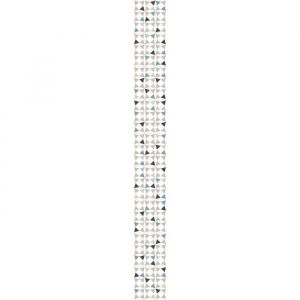 Plage Sticker d&eacute;co carrelage Amandola vinyle 10x10 cm Blanc et Gris