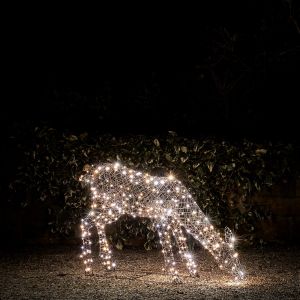 Lights4Fun Biche en Rotin de 1 m, Renne de Noël Lumineux à LED Bicolore Studley 24v