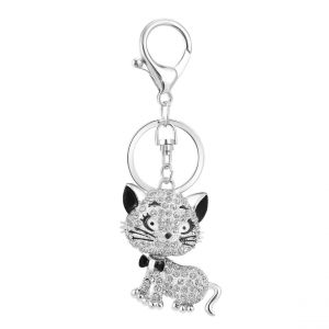 So Charm - B4125-ARGENT - Porte Cl&eacute;s Chat