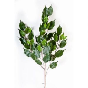 Image de Branche de feuillage ficus artificiel H 75 cm 55 feuilles vertes top