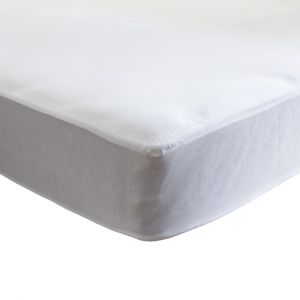 Terre de Nuit Protège matelas molleton 100% coton bio - bonnet 27 cm 180x200 - Blanc