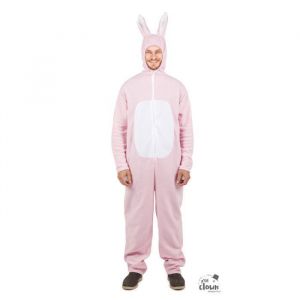 P'TIT CLOWN - 21127 - Déguisement Lapin - Costume Adulte - Unisexe - Parfait pour Carnaval, EVG, EVJF, Pâques, Halloween et autres Fêtes Costumées - Facile à Enfiler - Confortable - S/M - Rose