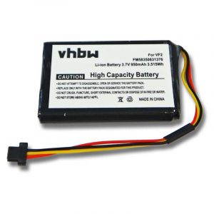 Vhbw Batterie compatible avec TomTom One Traffic Europe 31 GPS, appareil de navigation (950mAh, 3,7V, Li-ion)