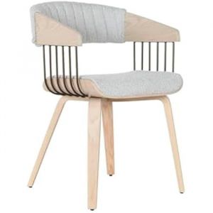 Dining Chair Home ESPRIT Grey Polyester Wood 51 x 55 x 76,5 cm