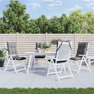 VidaXL Coussins de chaise à dossier haut lot de 4 gris tissu oxford