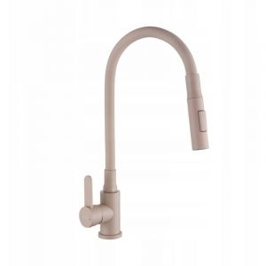 Robinet de cuisine - INVENA - Dalis - Monocommande - Beige - Montage &agrave; poser
