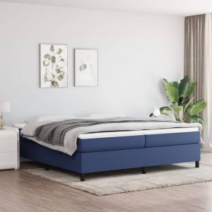 VidaXL Sommier à ressorts de lit Bleu 200x200 cm Tissu - Blue