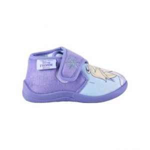 CERDÁ LIFE'S LITTLE MOMENTS Chaussons Fille de Velcro Amusantes d' Elsa de la Reine des Neiges avec l'Intérieure 100% Coton et Semelle Antidérapante, Violet, 24 EU