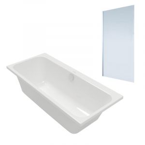 Villeroy & Boch Baignoire droite Architectura 170 x 70 cm Blanc + Pare Bain gauche AURYS Mist 1 chrom&eacute;