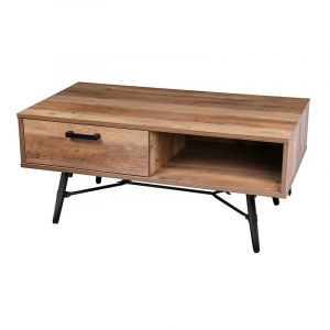 Image de Urban living Table basse 1 tiroir pieds métal Hampton