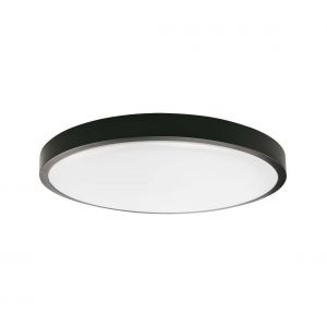 V-TAC VT-8630S Plafonnier led avec d&eacute;tecteur de mouvement - 30W - Noir - 4000K - Convient pour salle de bain