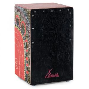 Xdrum Cajon - Cajón bois avec porte basse intégrée - Design séries paint à la main avec motif de Fleur