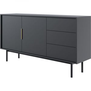 Selsey VIVIARO - Commode - 154 cm - avec trois tiroirs - noir