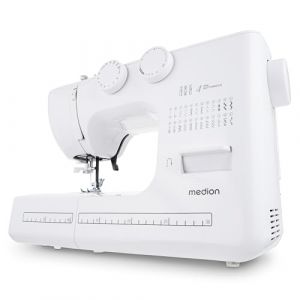 Medion Machine à Coudre - SM 60 - 62W - 24 Points + Points Doubles - 700 tr/min - LED - Blanc