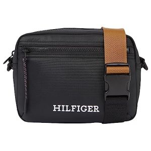 Tommy Hilfiger Homme Sac à Bandoulière Monotype Ew Reporter avec Fermeture Éclair, Multicolore (Black), Taille Unique