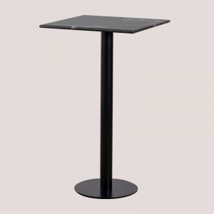 Table Haute Carrée Marbre (60x60 cm) Rocher SKLUM NOIR 104 cm