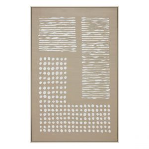Toile peinte encadrée Farhan beige moyen