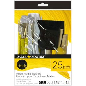 Daler Rowney Simply - Set 21 pinceaux et 4 spatules mixed media