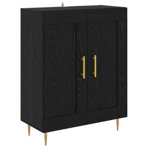 VidaXL Buffet Ch&ecirc;ne Noir 69,5 X 34 X 90 Cm Bois D'ing&eacute;nierie Et Fer