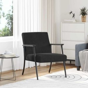 vidaXL fauteuil Noir 59 x 75 x 78 cm Velours - Neuf