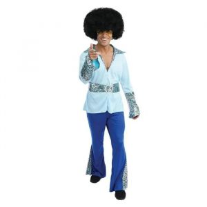 Ptit Clown D&eacute;guisement Disco Homme - Bleu - L&eacute;ger Et Confortable - Pour Carnaval Et Halloween