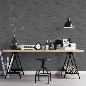 Topchic Papier peint Concrete Look Gris foncé