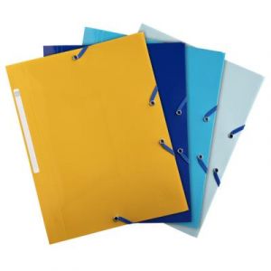 Exacompta Réf. 55110E - 1 chemise à élastiques Bee Blue - pochette 3 rabats - en polypropylène recyclé - dimensions 24 x 32 cm pour documents au format A4 - couleurs aléatoires