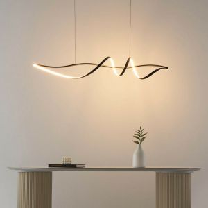 Kosilum Grande suspension spirale noire 120 cm de long - Lybella