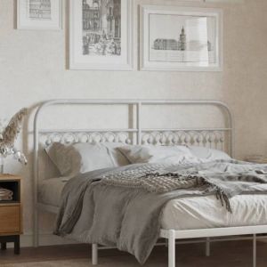 Image de VidaXL T&ecirc;te de lit m&eacute;tal blanc 150 cm