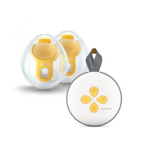 Medela Kit Allaitement Connecté - Tire-lait Électrique Double Swing Maxi Hands Free Connecté + 50 Sachets de Conservation Lait Maternel -