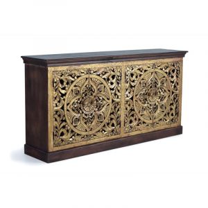 Decoration D ’ Autrefois - Bahut Bois Marron 180x40x90cm - Marron