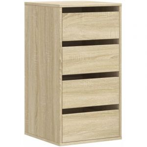 VidaXL Commode d'angle chêne sonoma 40x41x76 cm bois d'ingénierie, commode à tiroirs, classeur, armoire à tiroirs, armoire de rangement, buffet