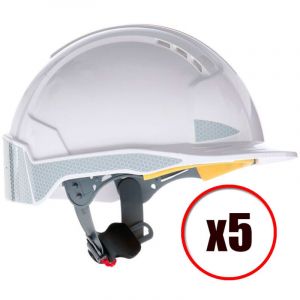JSP safety Lot de 5 casques de protection avec ventilation Evolite CR2 Ratchet EN397