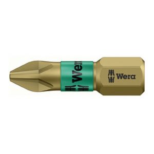 Image de Wera Embout extra-dur pour vis cruciforme 1/4'' PH avec zone de Bi-torsion 25 mm de long Dimensions : PH 3 Long. totale 25 mm