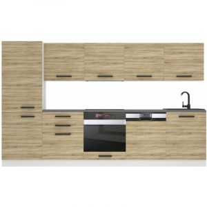 Belini Cuisine Equipee Complete Rose Muebles de Cuisine Complets - 300 cm. Cuisine Complete avec Plan de Travail, chêne Sonoma