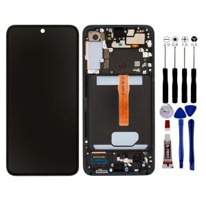 ECRAN SAMSUNG GALAYX S22 PLUS S22+ S906B OLED Vitre tactile Empreinte Chassis - OLED / Noir / Avec Kit Outils