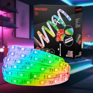 BRILONER - Kit d'extension Pimp your Stripe Bande LED de 4 m, couleurs RVB, blanc chaud, dimmable, programmes de couleurs, raccourcissable, autocollant, bande LED, LED de jeu, LED de TV