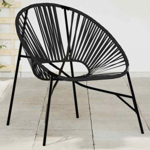 VidaXL Chaise œuf de jardin noir résine tressée