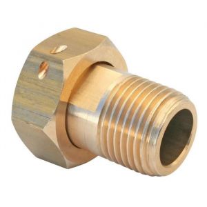 Raccord 2 pieces laiton pour compteur - douille male 20/27 - femelle ecrou 26/34 - Sans purge