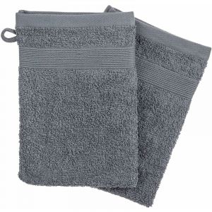 Image de Instant d'O Lot 2x 2 Gants de toilette - 15 x 21 cm. - Gris foncé